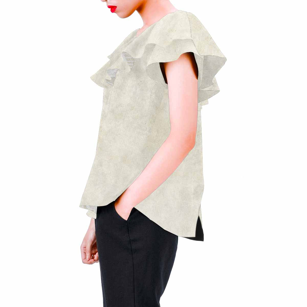 Victorian Lace print Chiffon Blouse, design 27