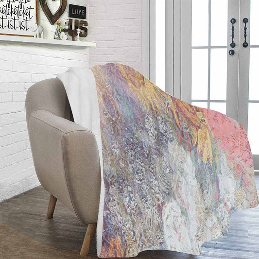 Vintage Floral BLANKET, LARGE 60 in x 80 in, Design 54x C50