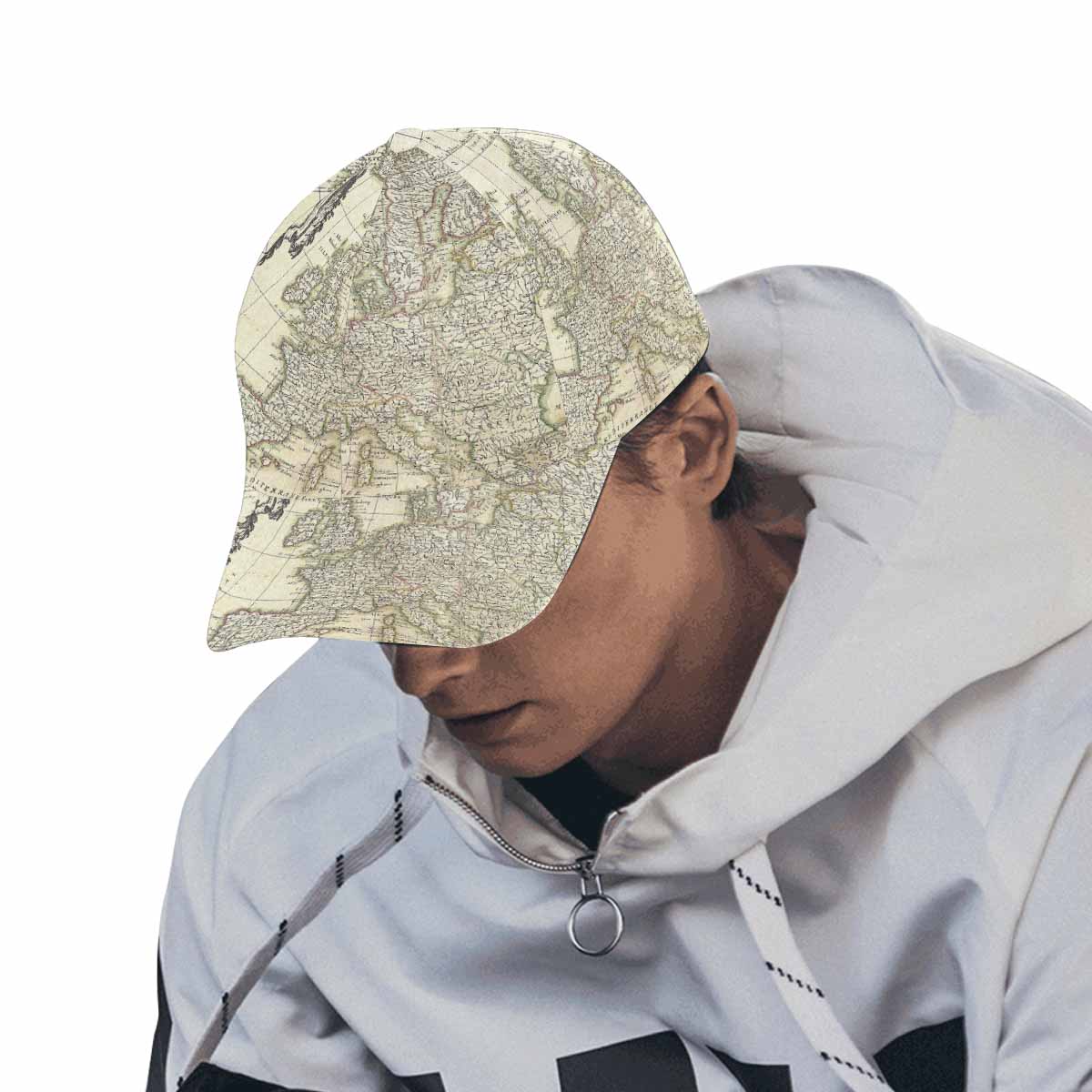 Antique Map design dad cap, trucker hat, Design 3