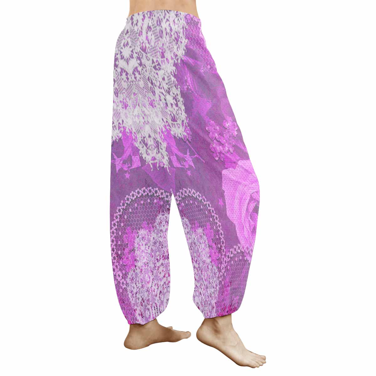 Victorian lace print Haram pants, loose comfy pants design 03