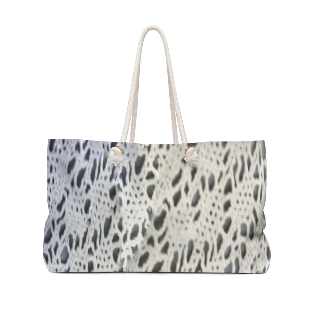 Victorian lace print weekender bag, large, design 12