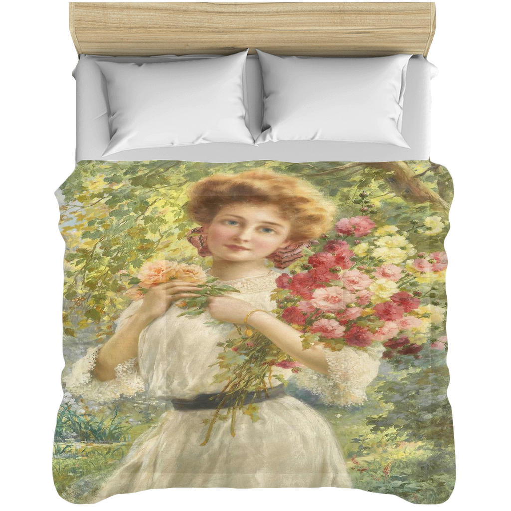 Victorian lady design comforter, twin, twin XL, queen or king, SUMMER