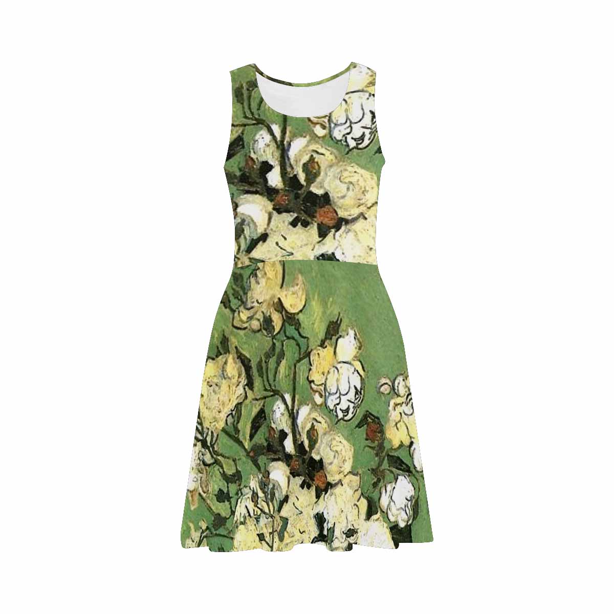 Vintage floral short summer flare dress,  XS to 3XL plus size, model D09534 Design 55