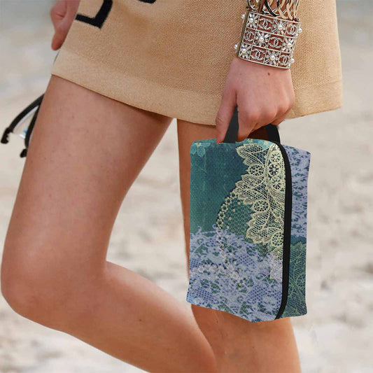 Victorian lace print toiletry comestic bag, design 05