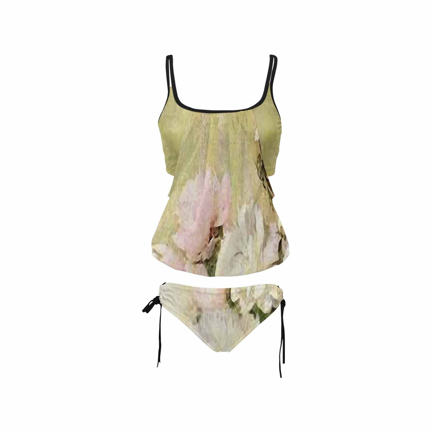 Vintage floral,cover belly tankini beach wear, swim wear, Design 35