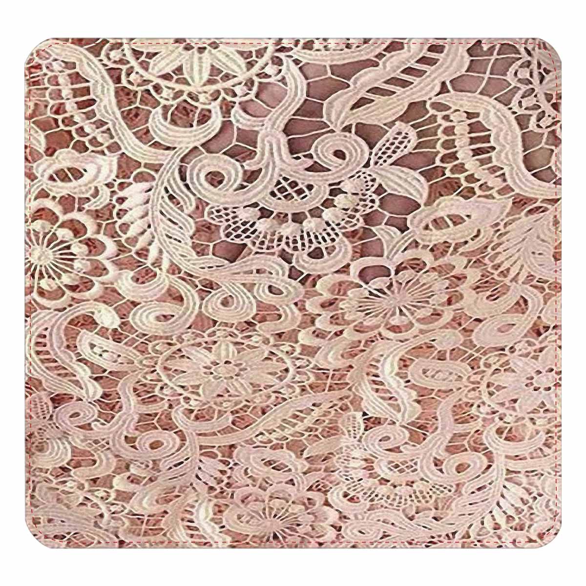 Victorian lace print womens wallet, clutch purse, red trim, design 11