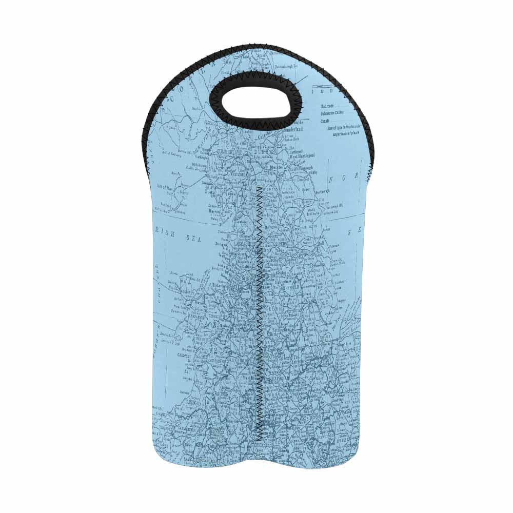 2 Bottle Antique map wine bag,Design 50