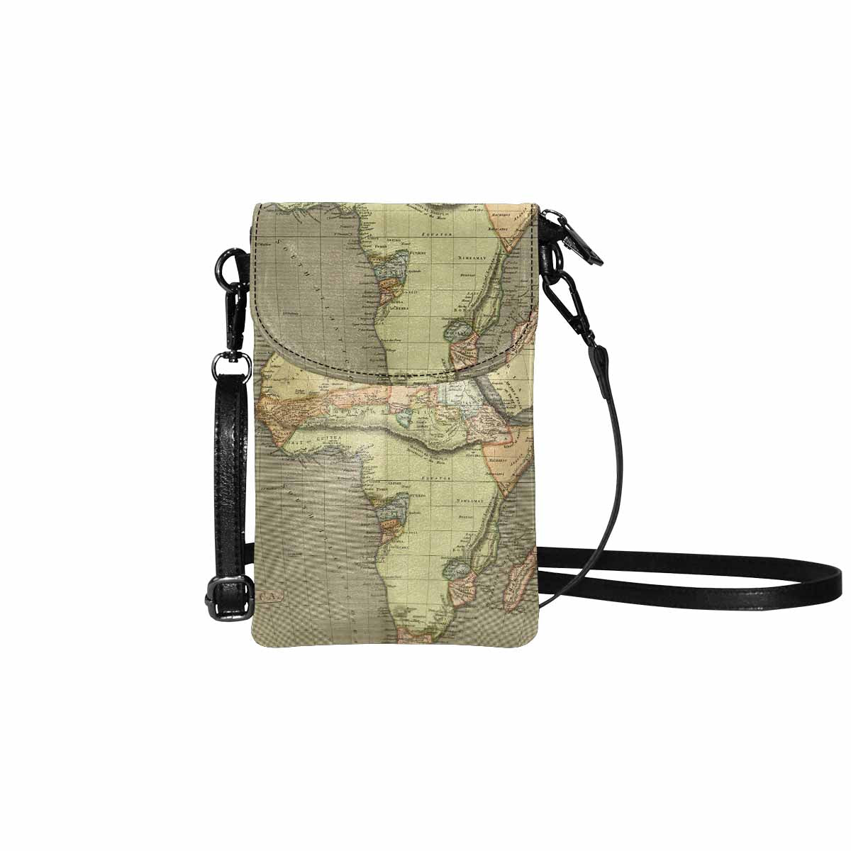 Antique map cell phone purse, moble purse, Design 04