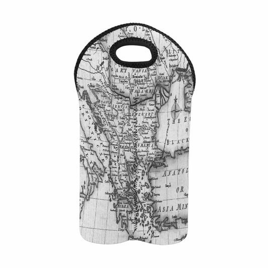 2 Bottle Antique map wine bag,Design 20