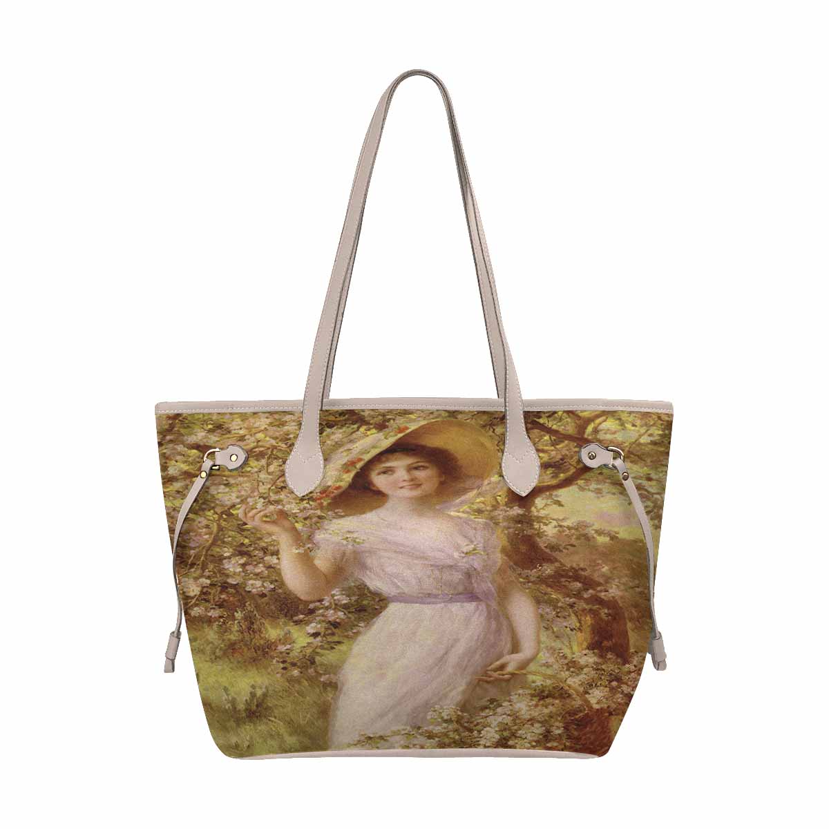 Victorian Lady Design Handbag, Model 1695361, Cherry Blossom, BEIGE/TAN