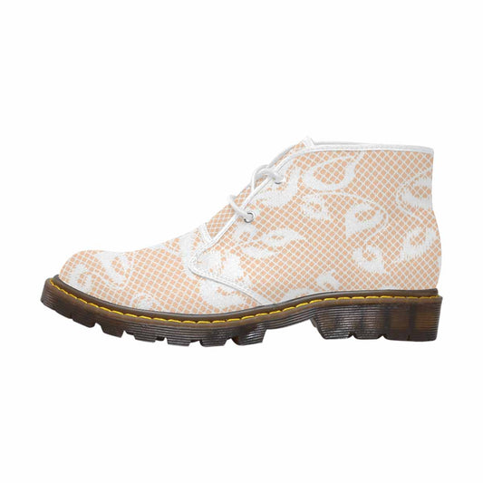 Lace Print, Cute comfy womens Chukka boots, design 16