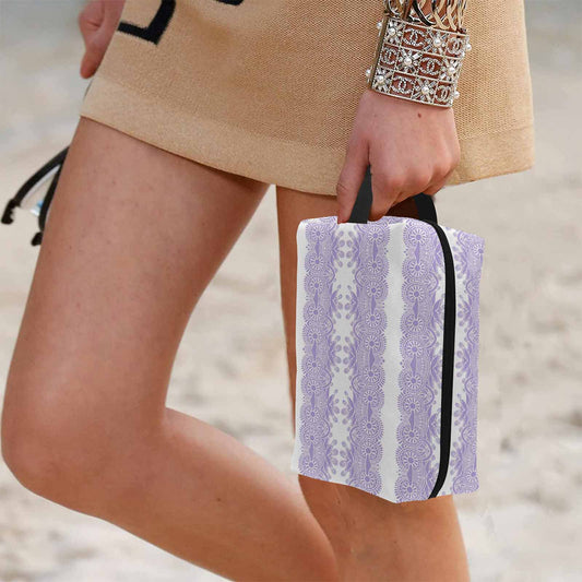 Victorian lace print toiletry comestic bag, design 07