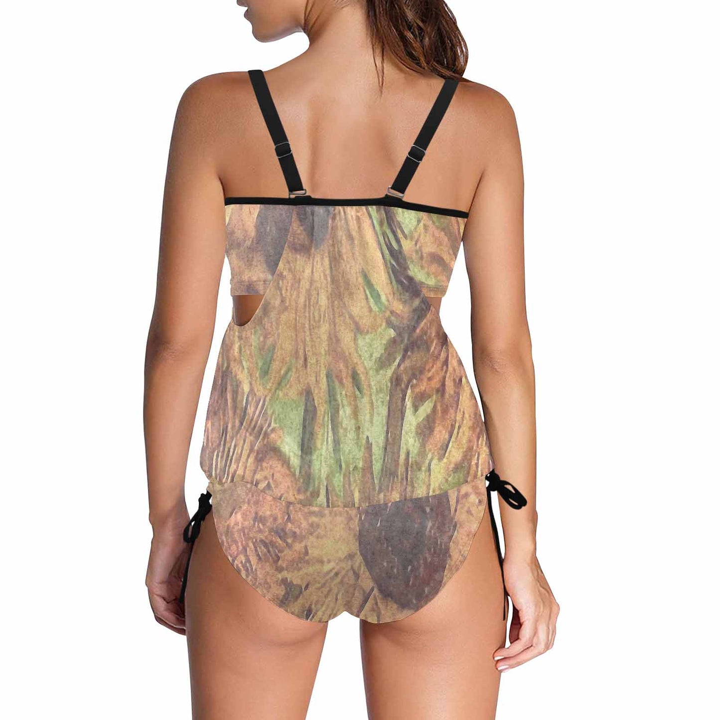 Vintage floral,cover belly tankini beach wear, swim wear, Design 48xx