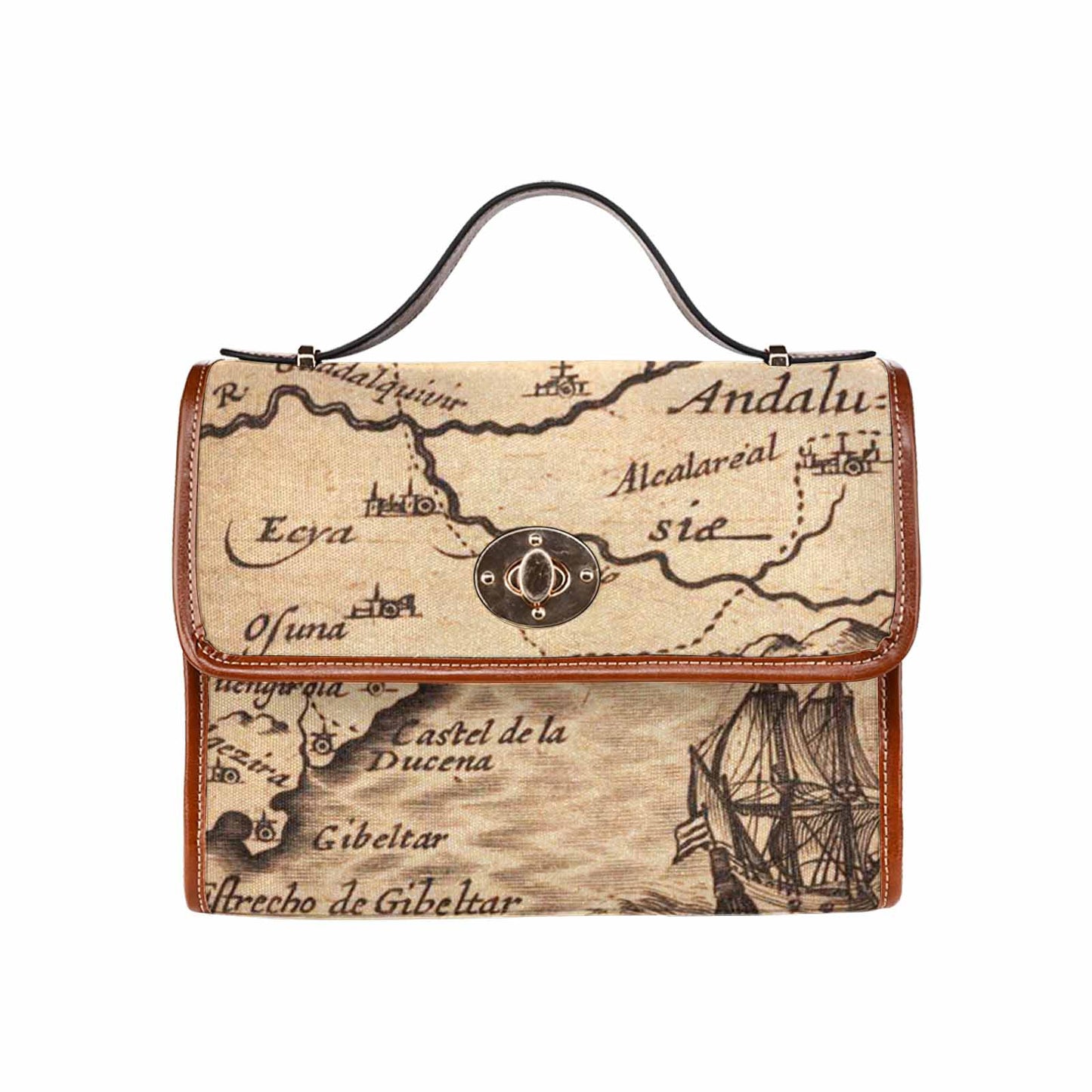 Antique Map Handbag, Model 1695341, Design 25