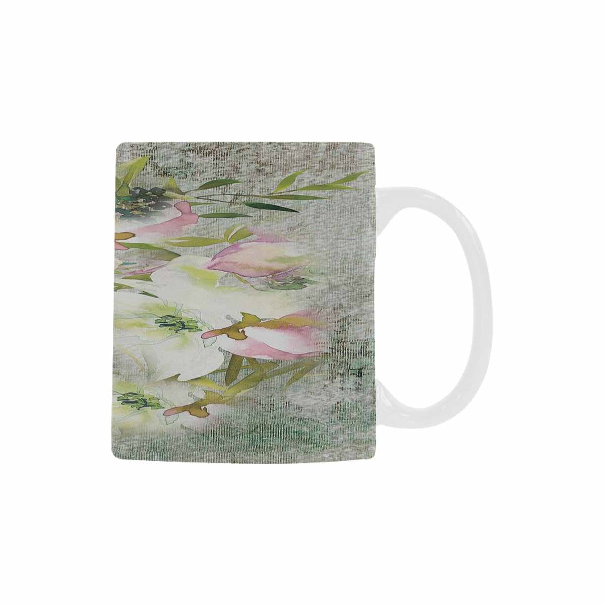 Vintage floral coffee mug or tea cup, Design 03