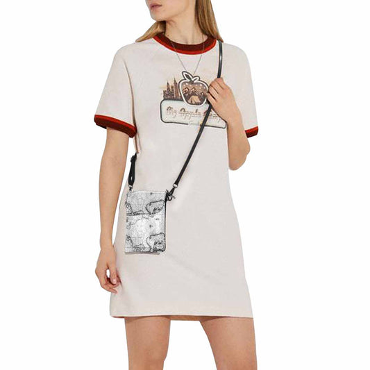 Antique map cell phone purse, moble purse, Design 05