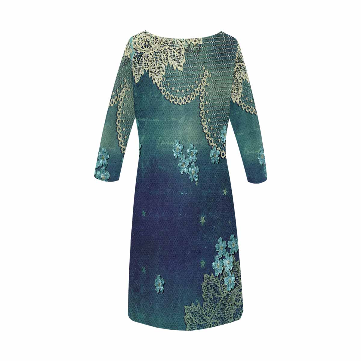 Victorian printed lace loose dress, Design 04