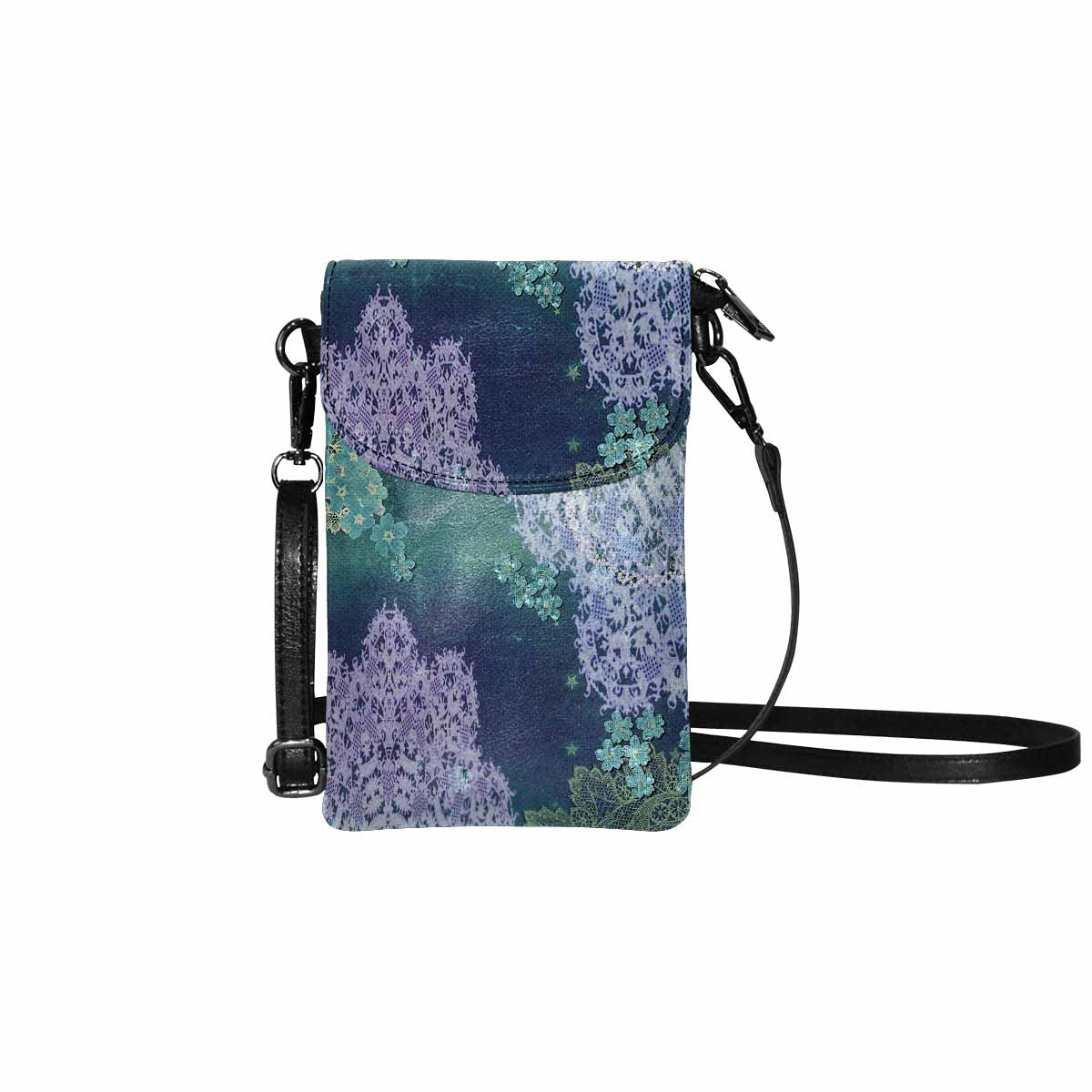 Victorian lace print cell phone purse, mobile purse, Design 05