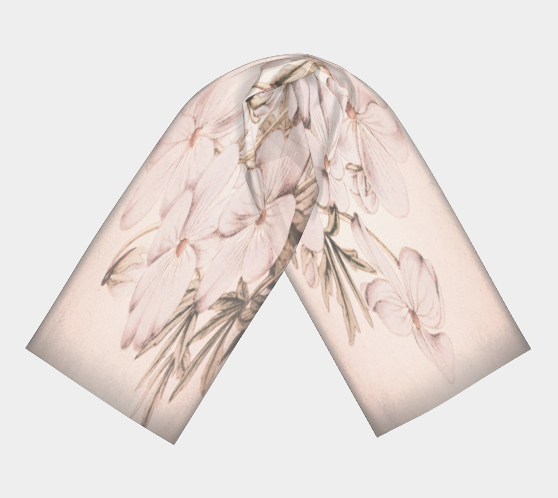 Vintage floral RECTANGLE satin charmeuse scarf, Design 13x