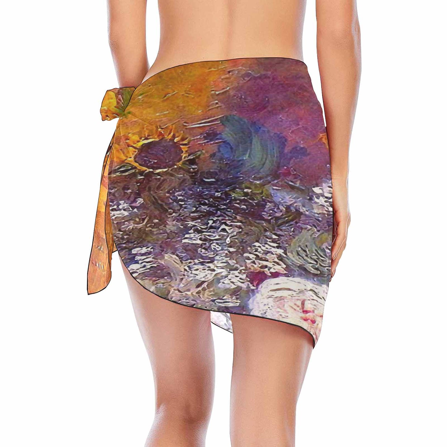 Vintage floral, beach sarong, beach coverup, swim wear, Design 54