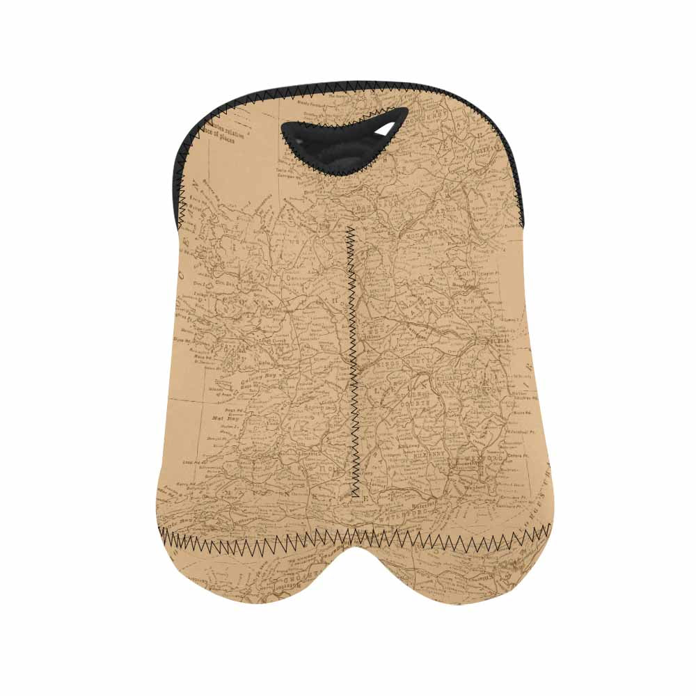 2 Bottle Antique map wine bag,Design 51