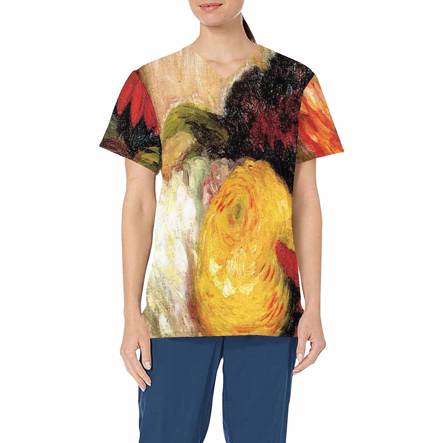 Vintage Floral professional scrubs, nurses scrub, unisex, Design 25