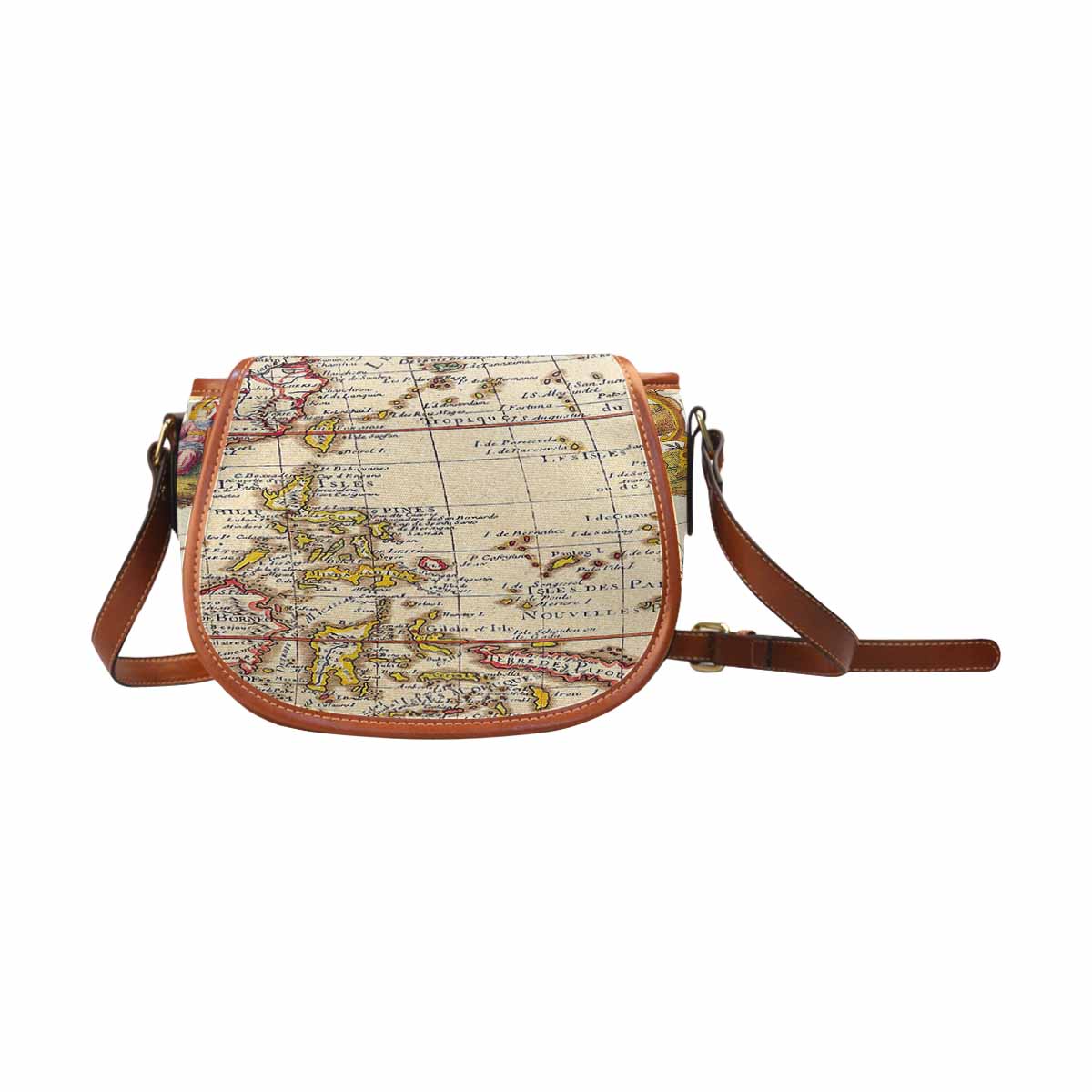Antique Map design Handbag, saddle bag, Design 10