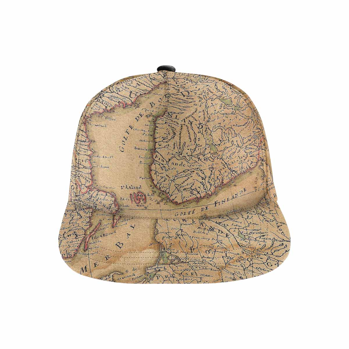 Antique Map design mens or womens deep snapback cap, trucker hat, Design 42