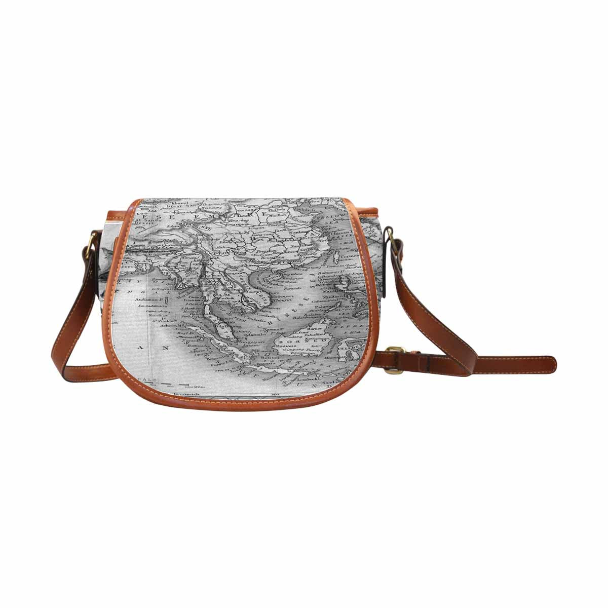 Antique Map design Handbag, saddle bag, Design 35