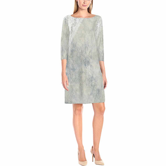 Victorian printed lace loose dress, Design 36