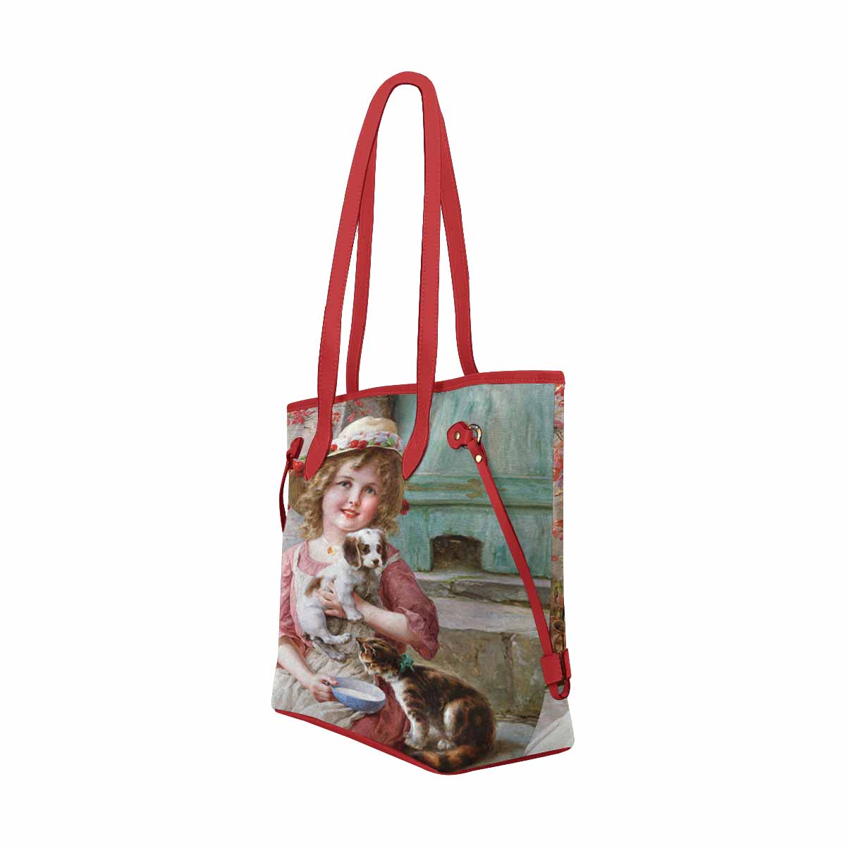 Victorian Girl Design Handbag, Model 1695361, New Friends RED TRIM