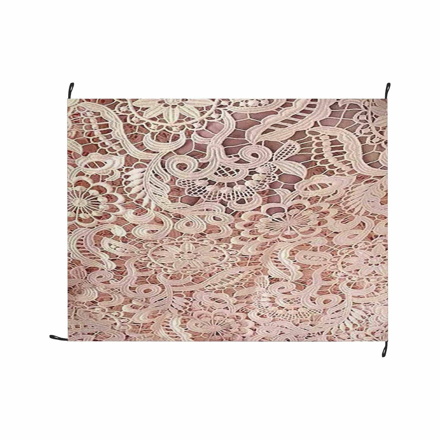 Victorian lace print waterproof picnic mat, 69 x 55in, design 11