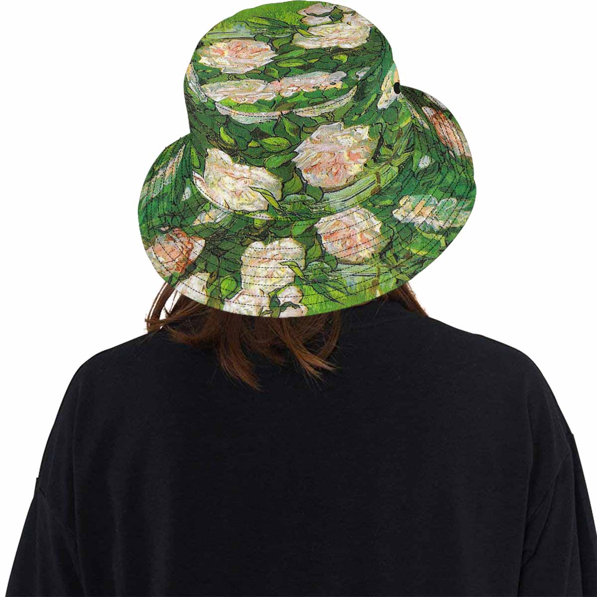 Vintage floral unisex bucket boonie Hat, outdoors hat, Design 06