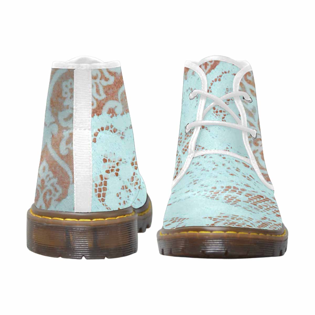 Lace Print, Cute comfy womens Chukka boots, design 23