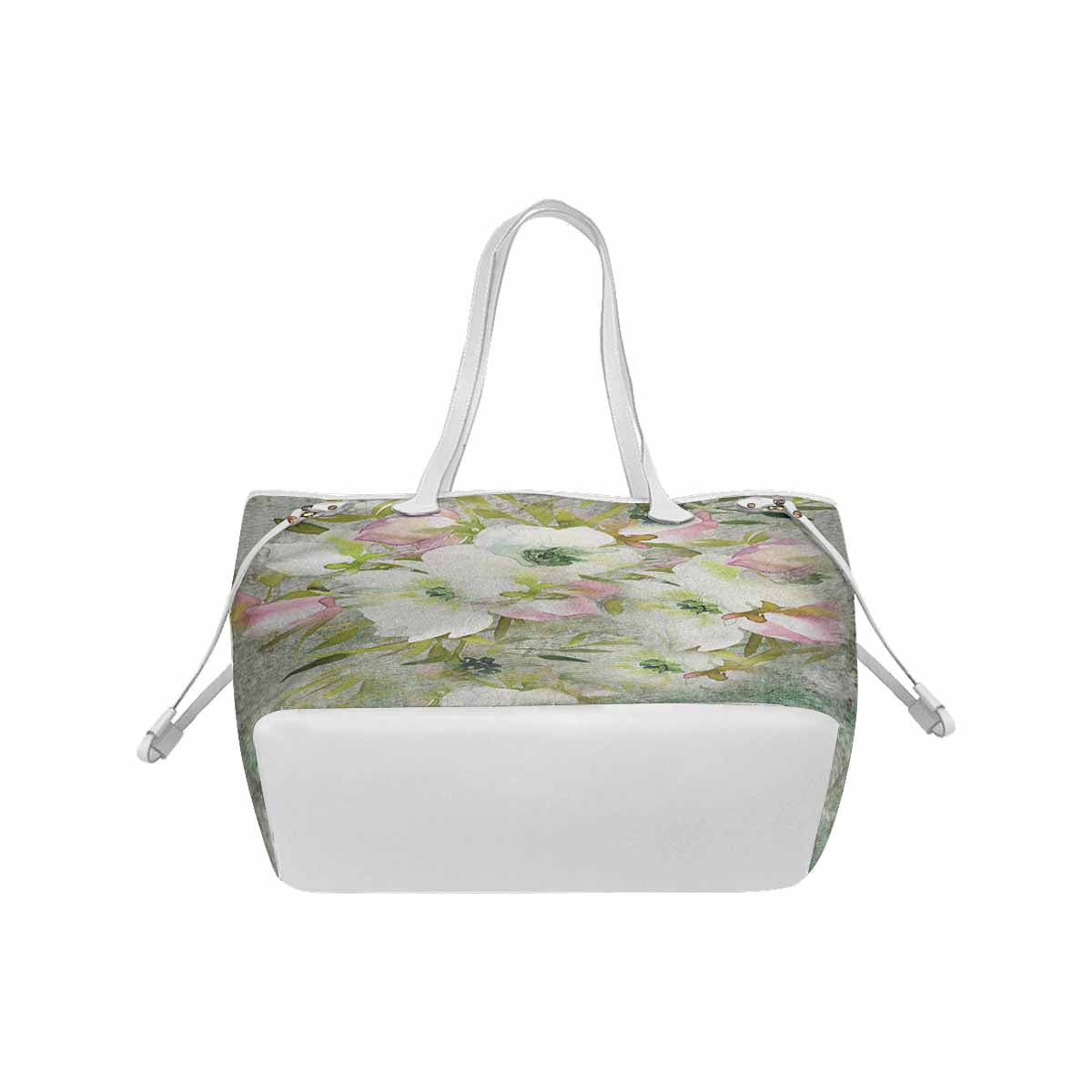 Vintage Floral Handbag, Classic Handbag, Mod 1695361 Design 03, BEIGE/TAN TRIM