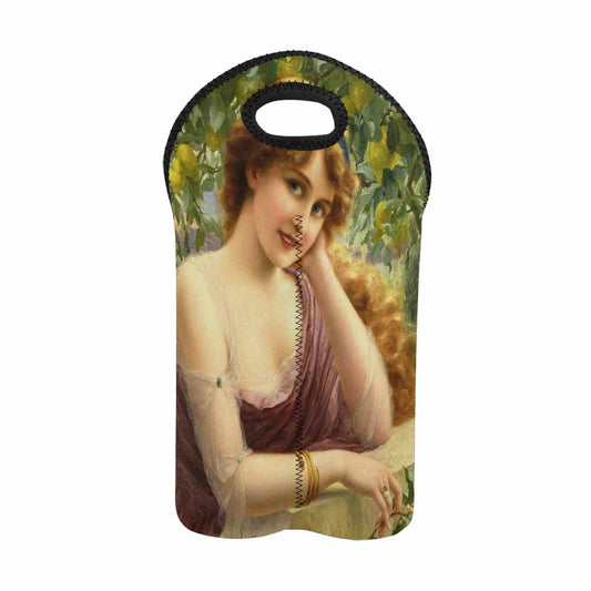 Victorian lady design 2 Bottle wine bag, Girl by the Lemon Tree