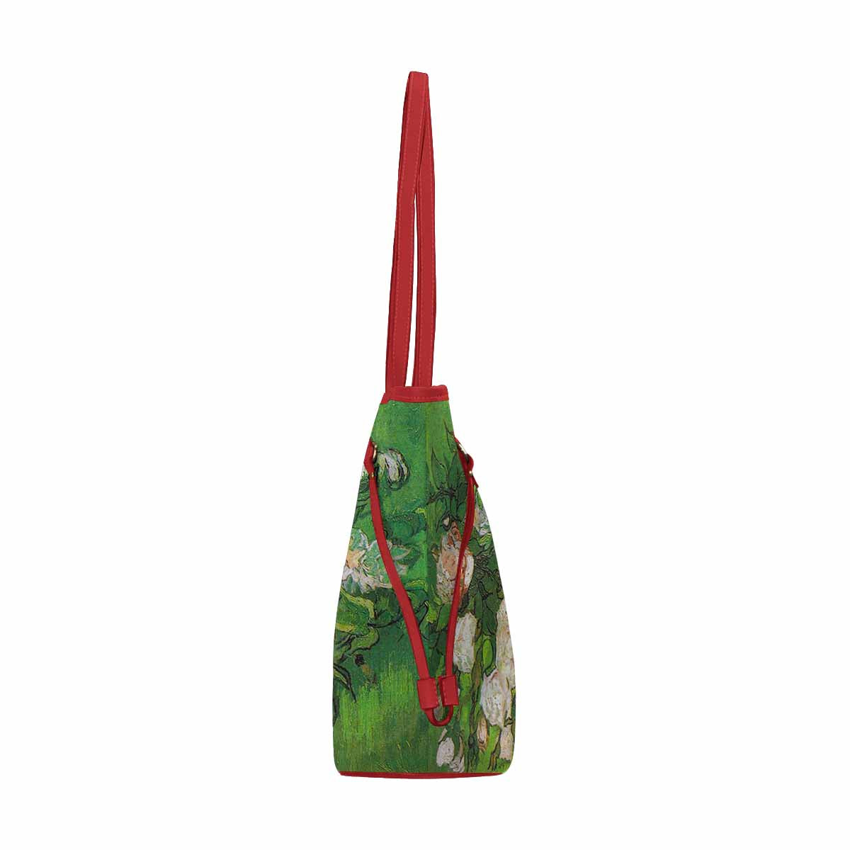 Vintage Floral Handbag, Classic Handbag, Mod 1695361 Design 06, RED TRIM