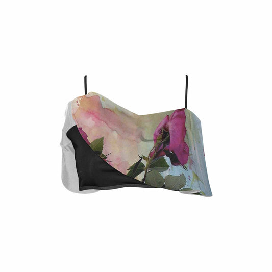 Vintage floral flounce bikini top, Design 21