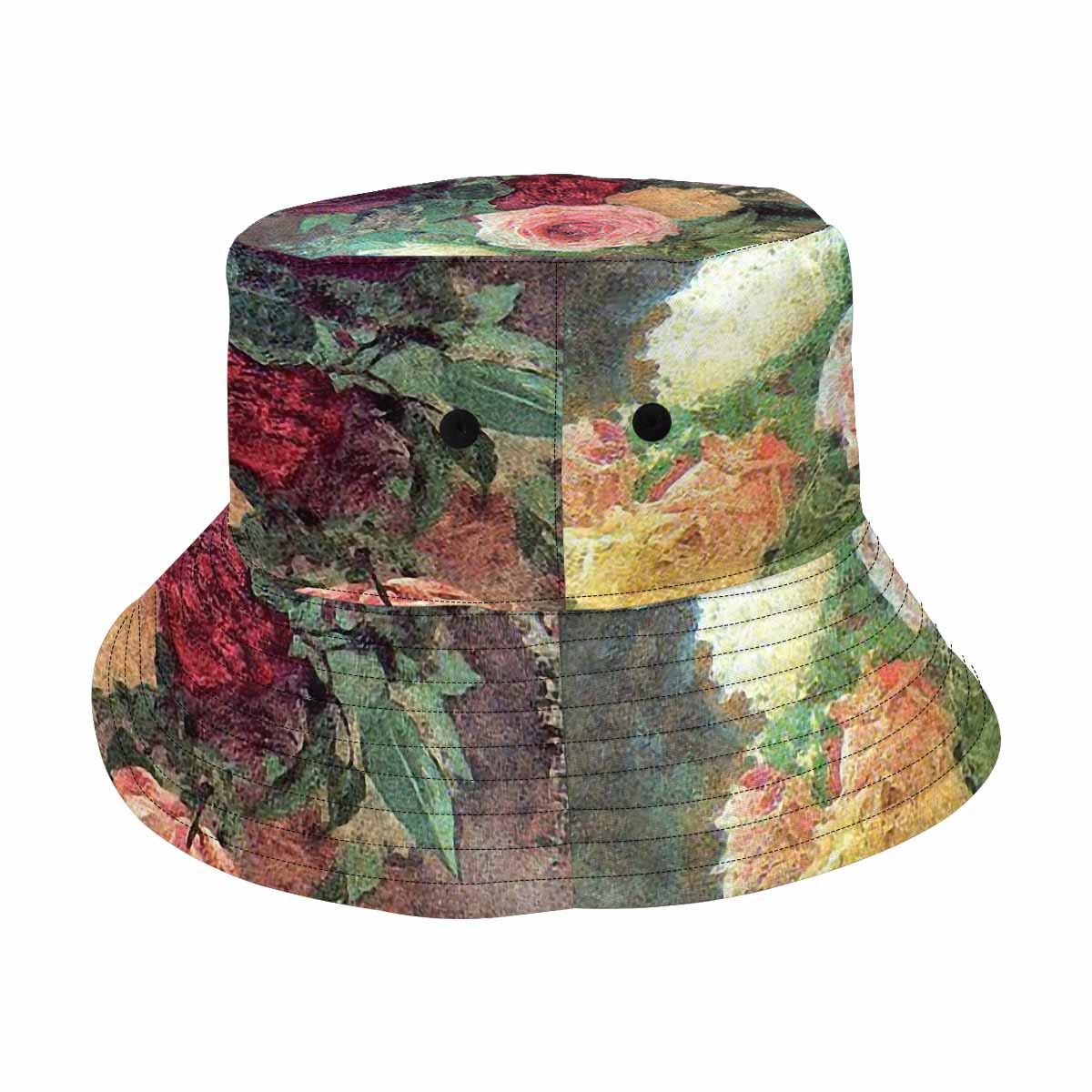 Vintage floral unisex bucket boonie Hat, outdoors hat, Design 29
