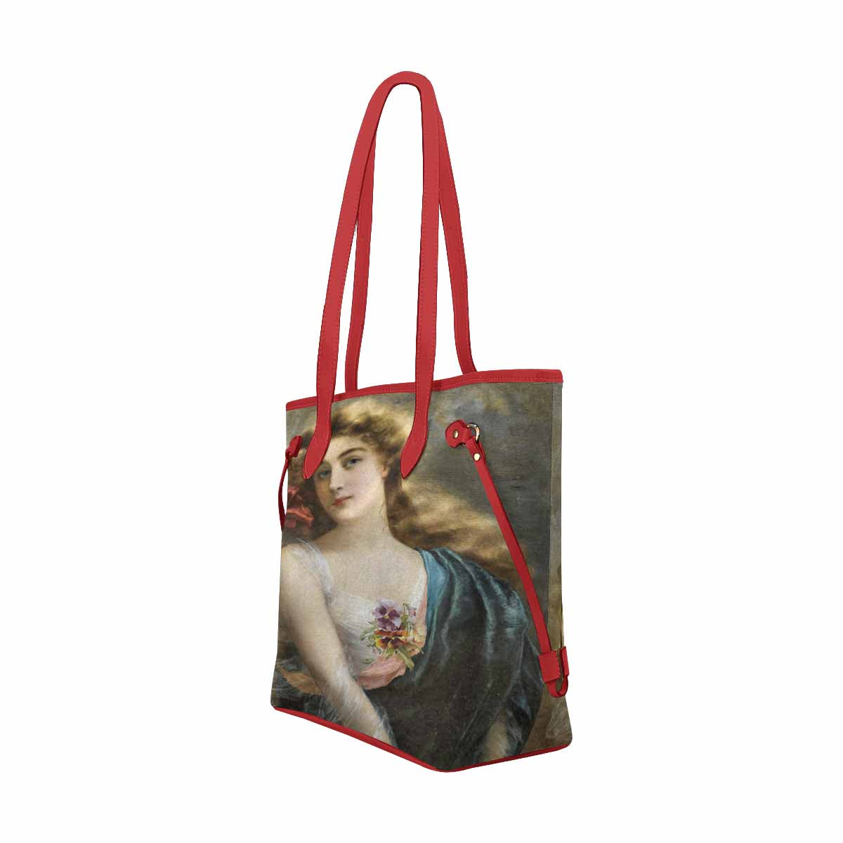 Victorian Lady Design Handbag, Model 1695361, An Auburn Beauty, RED TRIM