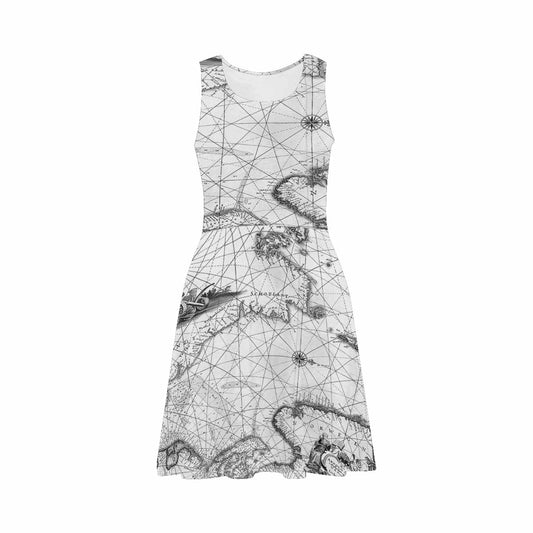 Antique Map casual summer dress, MODEL 09534, design 45