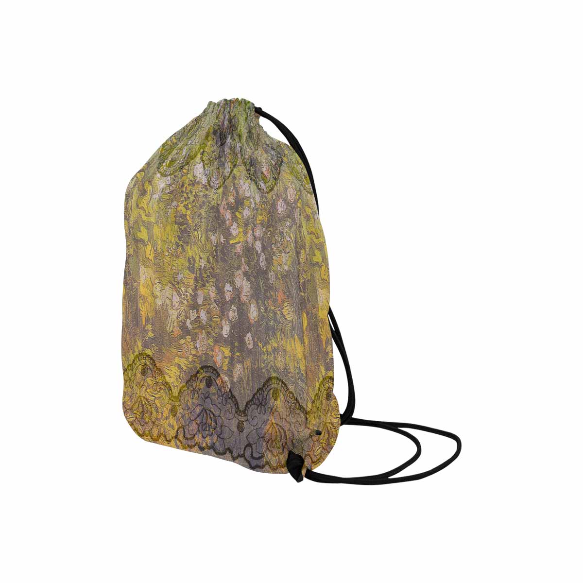 Vintage Floral print, DRAWSTRING BAG, MEDIUM, Design 05x
