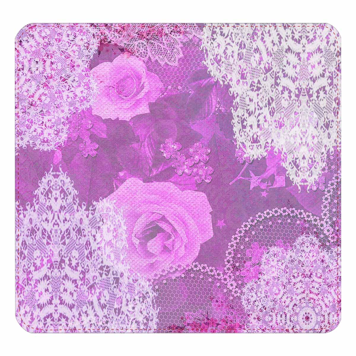 Victorian lace print womens wallet, clutch purse, red trim, design 03