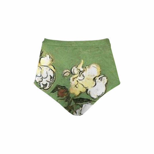 Vintage floral High waist bikini bottom, Design 55