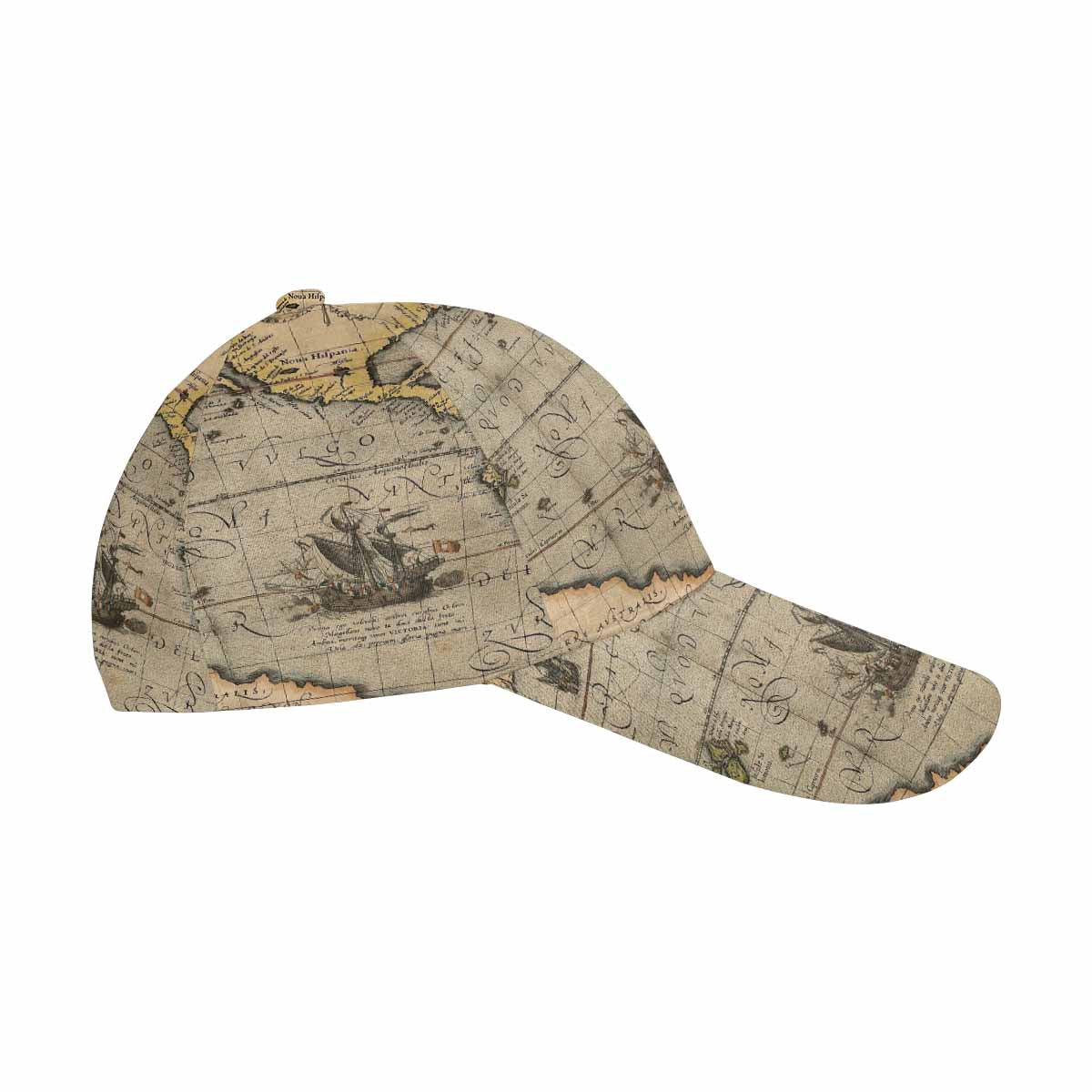 Antique Map design dad cap, trucker hat, Design 46