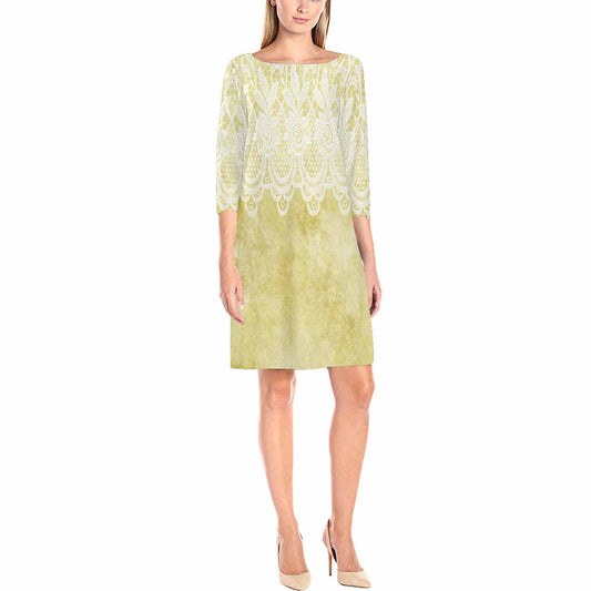 Victorian printed lace loose dress, Design 44