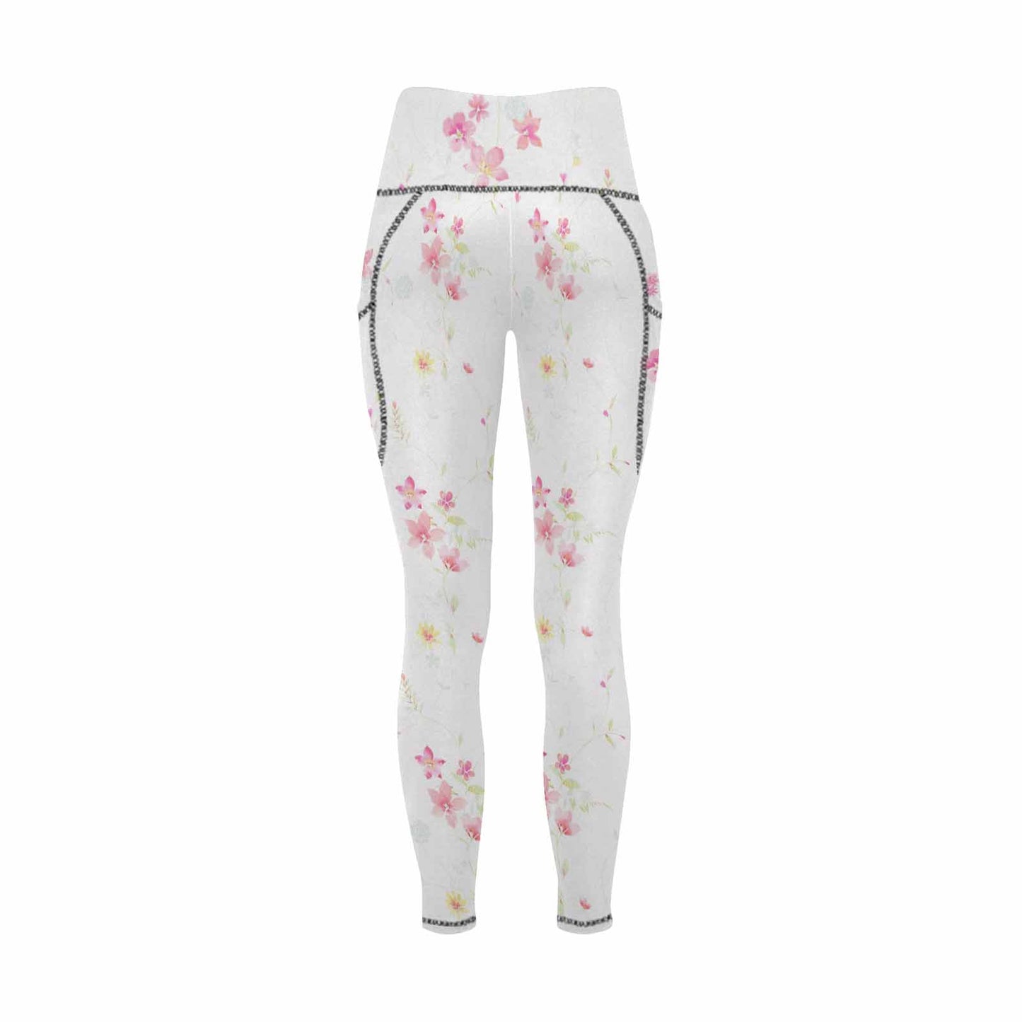 Floral 2, active wear leggings, outside surge, design 09