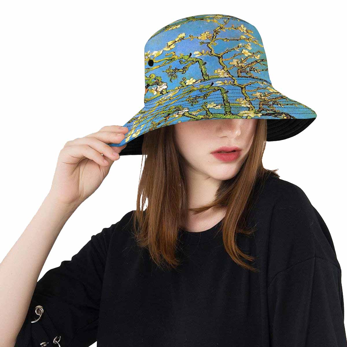 Vintage floral unisex bucket boonie Hat, outdoors hat, Design 20