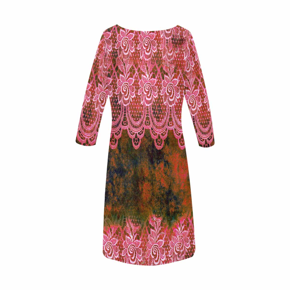 Victorian printed lace loose dress, Design 32