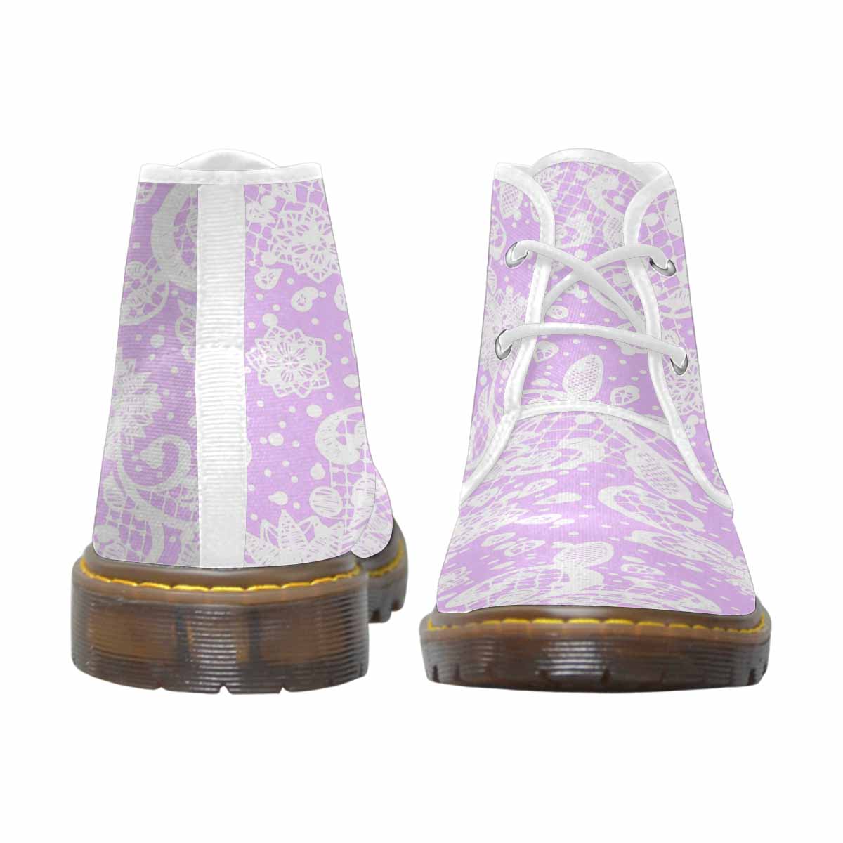 Lace Print, Cute comfy womens Chukka boots, design 06